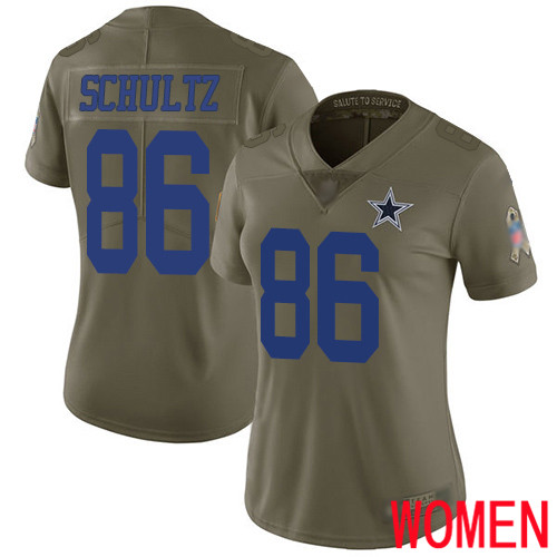 Women Dallas Cowboys Limited Olive Dalton Schultz 86 2017 Salute to Service NFL Jersey